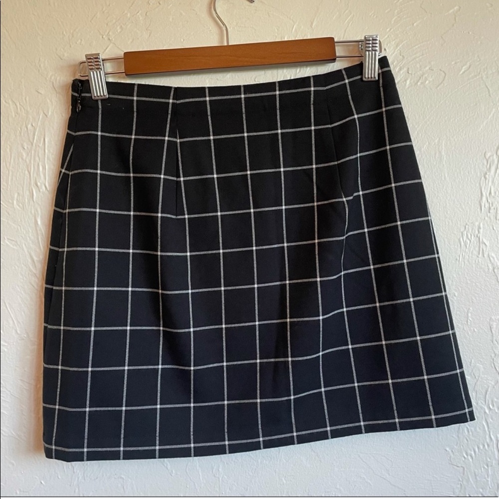 A&F windowpane side slit mini skirt